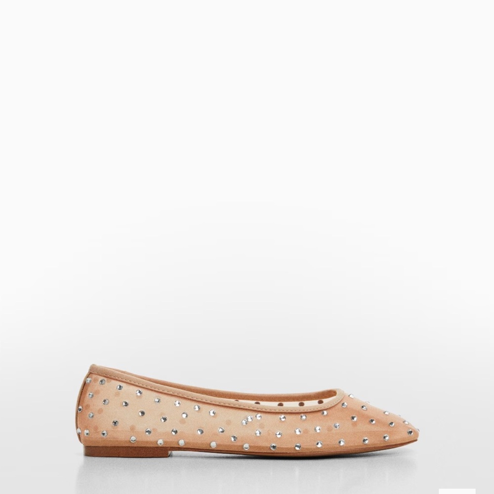 Mango rhinestone ballerina shoes